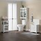 Alaterre Furniture Derby 4-Piece Bathroom Set with Over Toilet Shelf, Wall Mounted Cabinet, Hamper, and Floor Cabinet ANDE72678WH - alternate 6